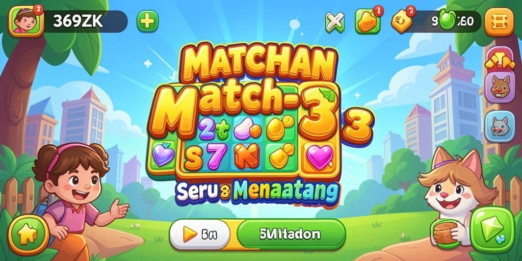 Tampilan gameplay seru dari permainan Match-3 369ZK.