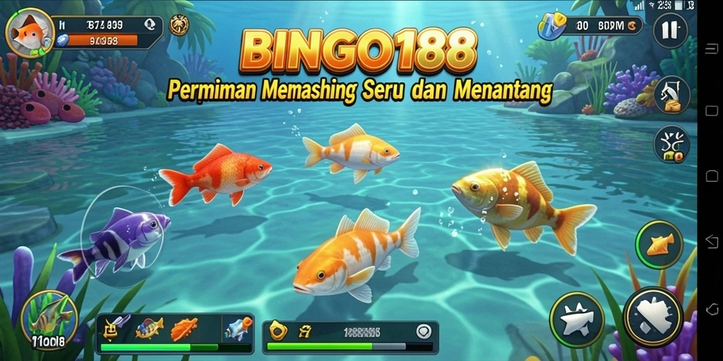 Screenshot gameplay menarik BINGO188 dengan ikan beragam.