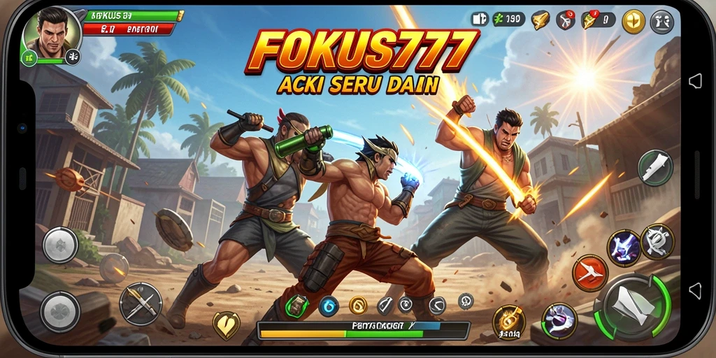 Tampilan gameplay seru dari FOKUS777 dalam aksi pertarungan.