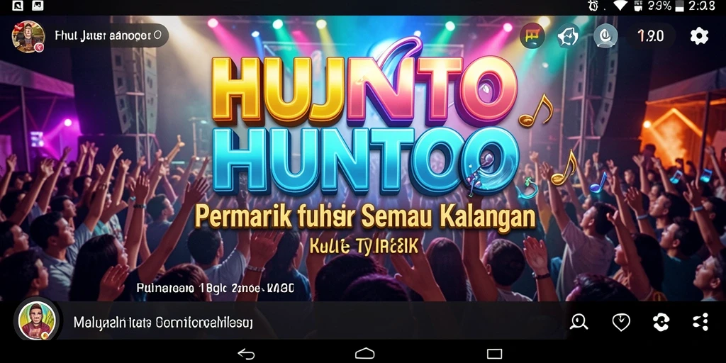 Tampilan gameplay HUJANTOTO dengan berbagai pilihan lagu.