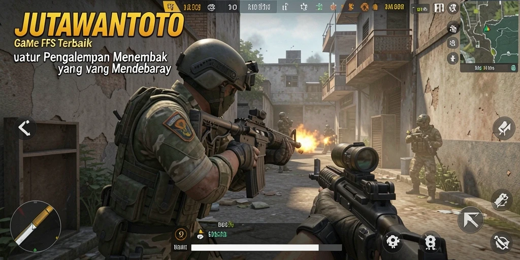 Screenshot gameplay JUTAWANTOTO dengan aksi menembak seru.