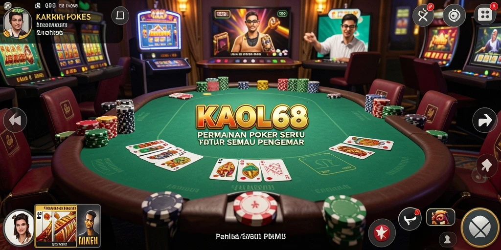 Screenshot KAOL68 menampilkan gameplay Poker yang menegangkan.