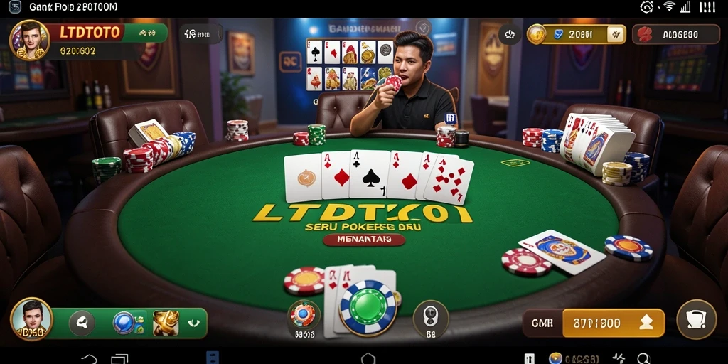 Screenshot gameplay dari LTDTOTO yang menunjukkan suasana permainan Poker.