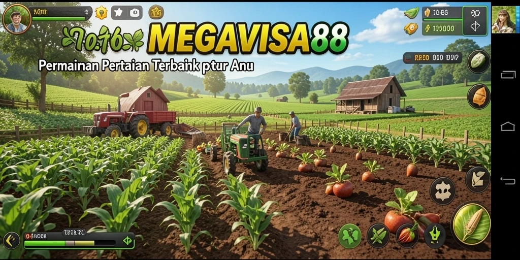 Tampilan meriah gameplay Farming di MEGAVISA88.