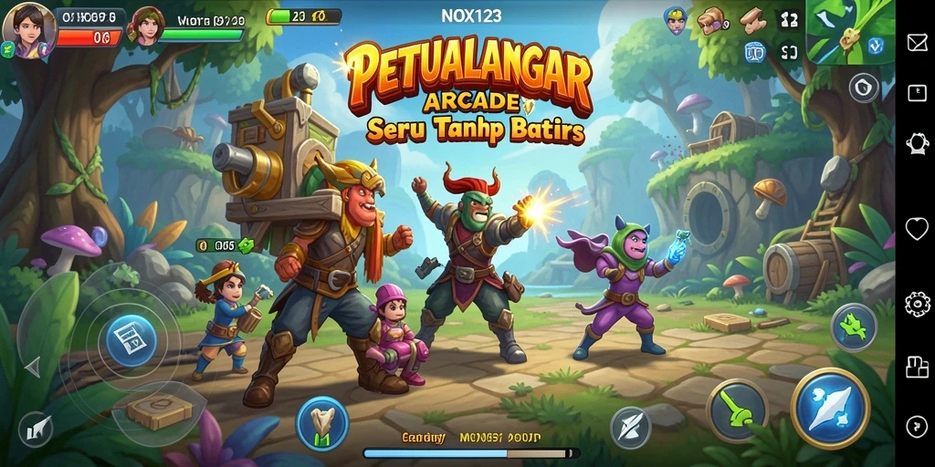 Tampilan gameplay seru dalam NOX123 yang memikat untuk dimainkan.