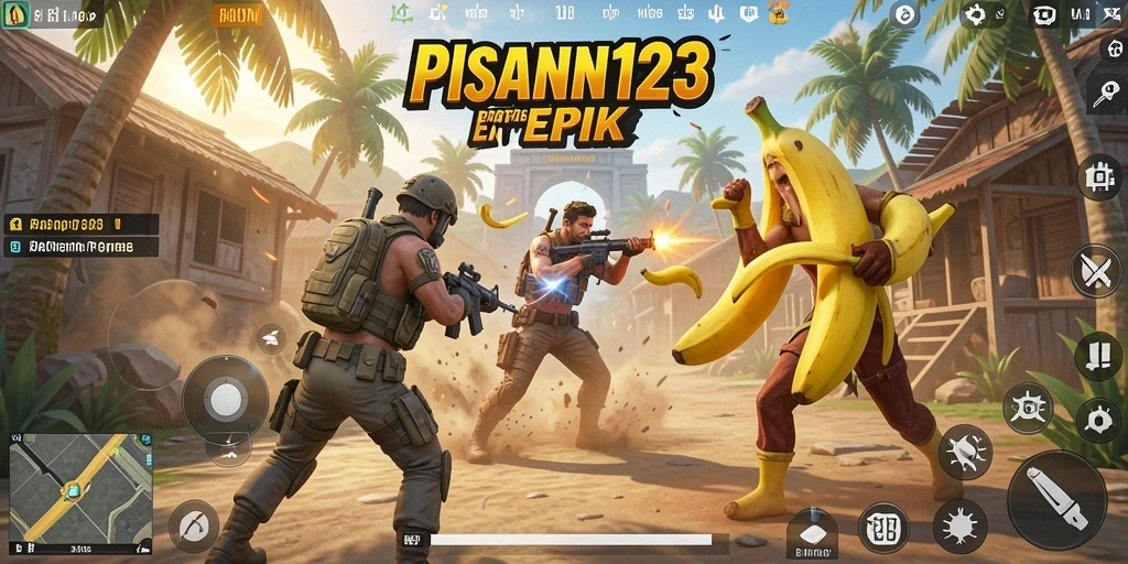 Tampilan gameplay seru di PISANG123 Battle Royale.